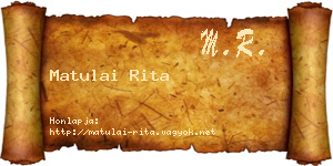 Matulai Rita névjegykártya